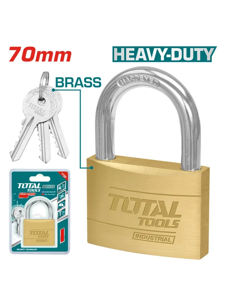 CANDADO DE COBRE 70 MM 3 LLAVES INDUSTRIAL TLK32702 TOTAL TOOLS