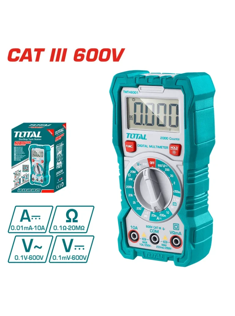 Multimetro Digital Ac/dc 600v Tmt46001 Total Tools