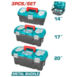 CAJAS PLÁSTICAS DE 14 17 Y 20 HERRAJE METAL TPBXK0032 TOTAL TOOLS