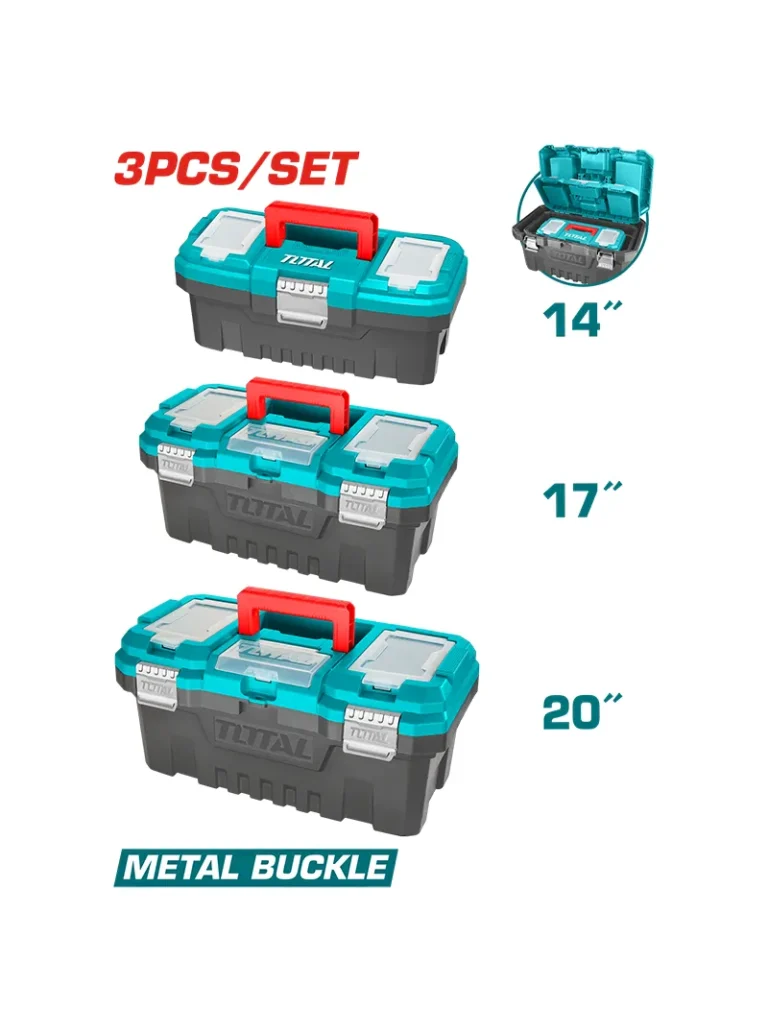 CAJAS PLÁSTICAS DE 14 17 Y 20 HERRAJE METAL TPBXK0032 TOTAL TOOLS