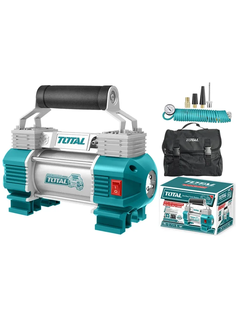 Compresor Mini 12v 140psi Total Para Carro (ttac1406) Color Turquesa