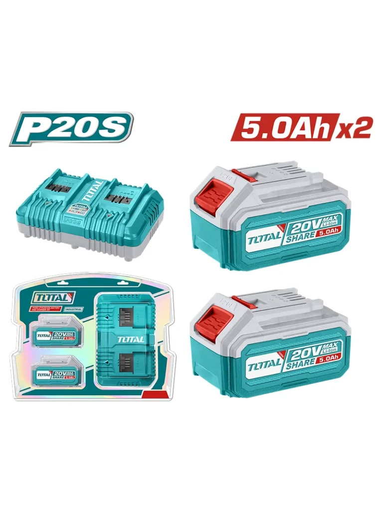PILA RECARGABLE 20V 5AH 2 UND. + CARGADOR UTFBCPK2425 TOTAL TOOLS