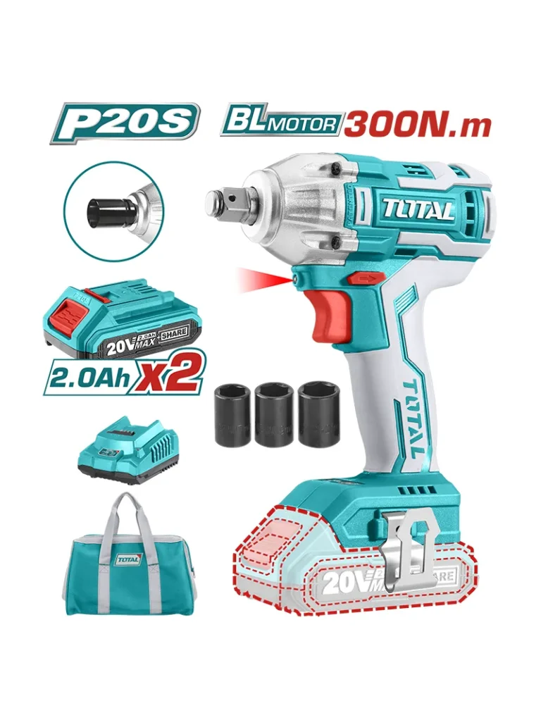 LLAVE IMPACTO INALÁMBRICA 20V 2 PILAS 1/2" UTIWLI2001 TOTAL TOOLS