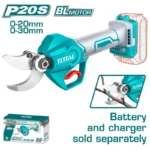 Tijera inalámbrica cortasetos Total Tools TSSLI20308 con capacidad de corte de 20 a 30 mm.