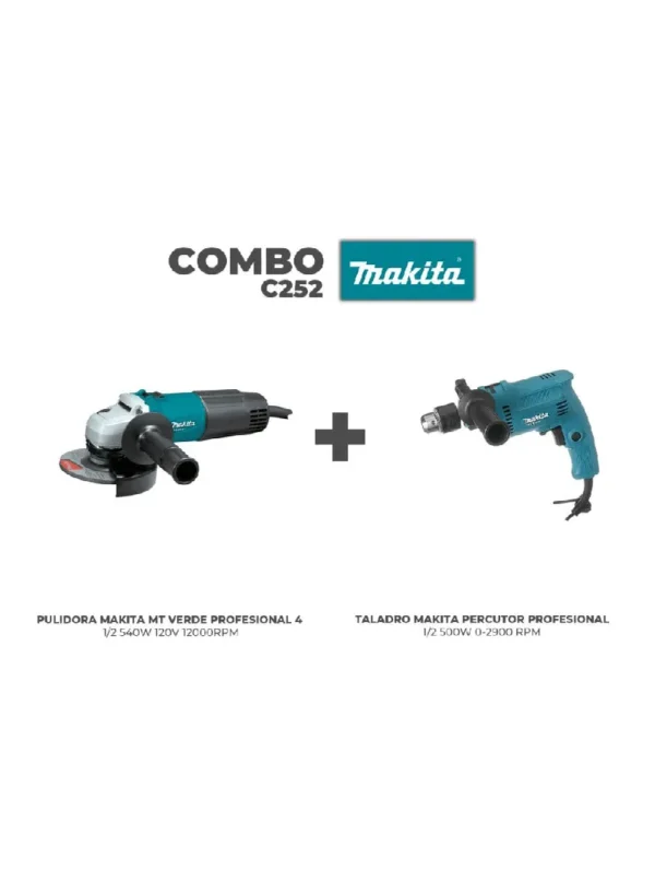 Combo Taladro Percutor MO801B + Pulidora Mini MO901B Makita