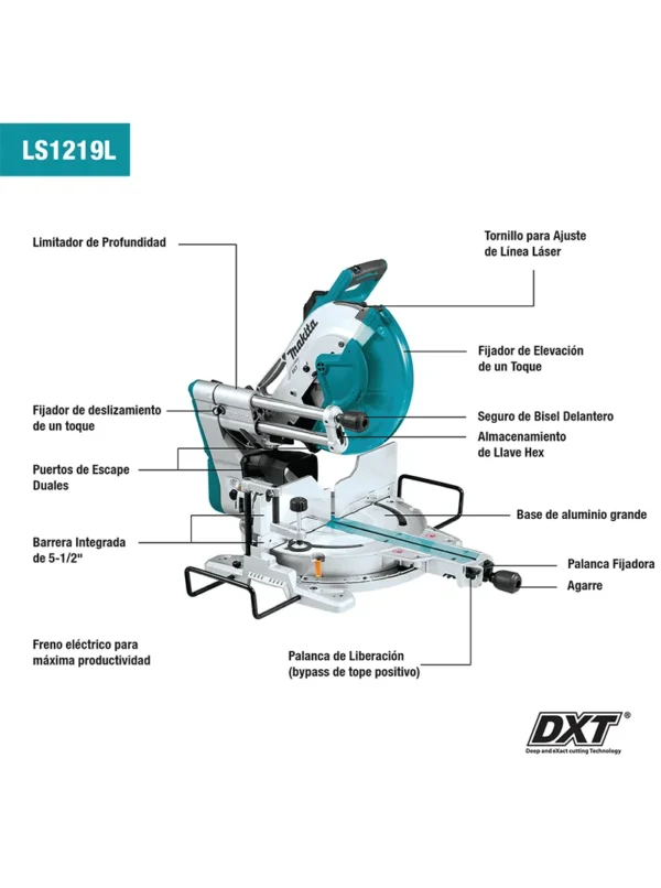LS1219L Acolilladora Industrial Telescópica 12" 1800W Makita