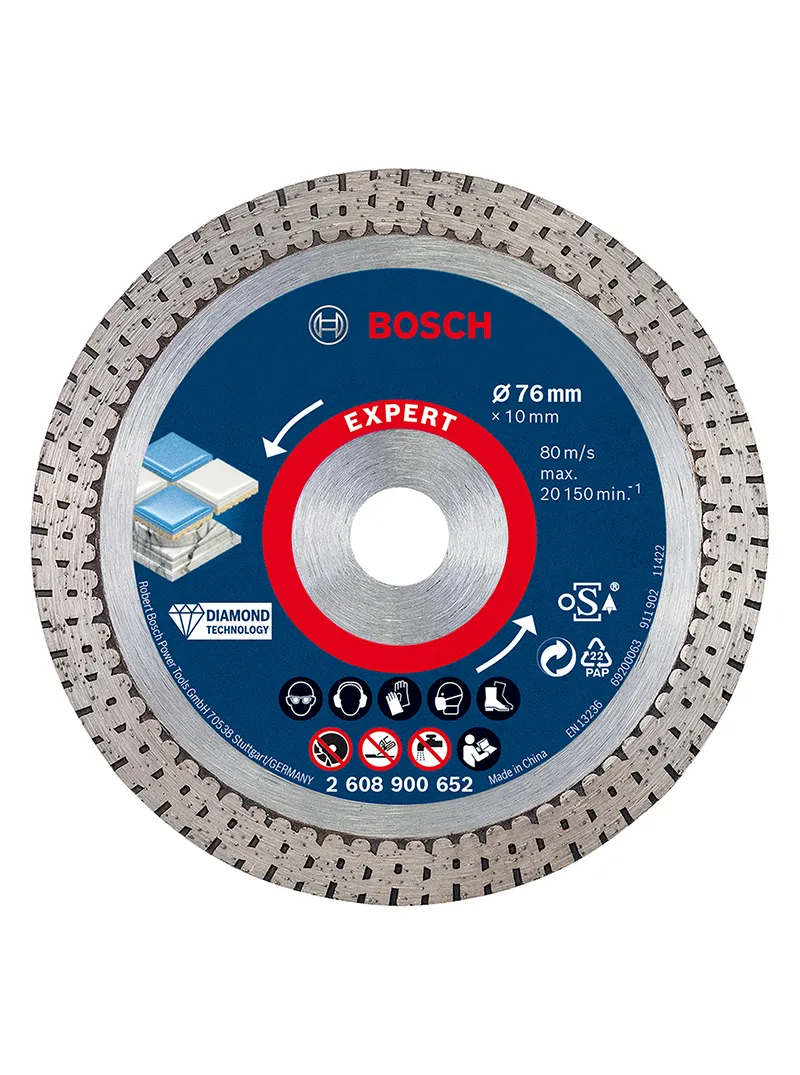 Disco diamantado banda continua cerámica 76 mm BOSCH disco diamantado BOSCH banda continua 76 mm para corte de ceramica y porcelanato