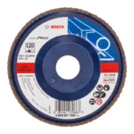 disco flap BOSCH de 4 1-2 pulgadas x 7-8 grano 120 con base plastica para acabado de metal