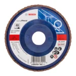 disco flap BOSCH de 4 1-2 pulgadas x 7-8 grano 40 con base plastica para desbaste de metal