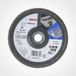 disco flap BOSCH de 7 pulgadas x 7-8 grano 40 con base de fibra para desbaste de metal