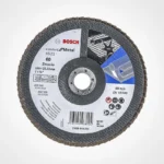 disco flap BOSCH de 7 pulgadas x 7-8 grano 60 con base de fibra para desbaste de metal