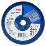 disco flap BOSCH de 7 pulgadas x 7-8 grano 40 con base plastica para desbaste de metal