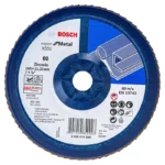 disco flap BOSCH de 7 pulgadas x 7-8 grano 60 con base plastica para desbaste de metal