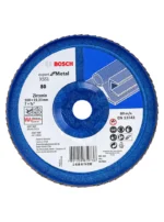 disco flap BOSCH de 7 pulgadas x 7-8 grano 80 con base plastica para desbaste y acabado de metal