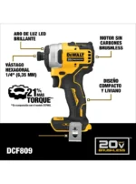atornillador impacto dewalt dcf809 alto torque compacto