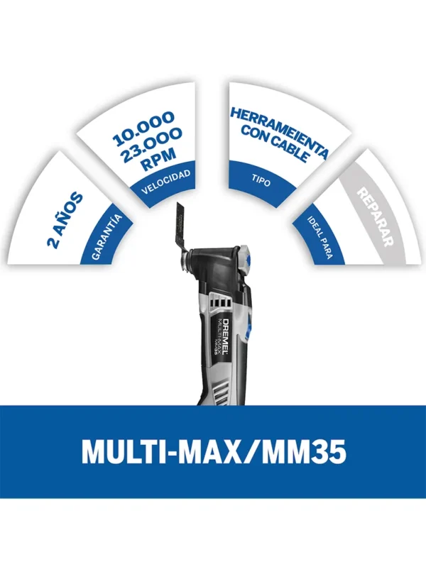 Multiherramienta Con 12 Accesorios + Bolsa de Almacenamiento Dremel Multi-Max MM35