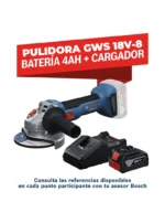 PULIDORA INALÁMBRICA GWS 18V-8 + 1 PILA 4AH + CARGADOR BOSCH