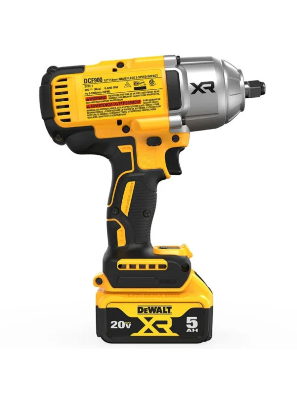 LLAVE DE IMPACTO ALTO TORQUE 20V 1/2 5Ah DEWALT DCF900P2-B3