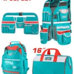 kit mochila chaleco bolso 16 pulgadas y cinturón porta herramientas TOTAL TOS230912 para organización