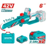 sierra de cadena inalámbrica 6 pulgadas 42V TOTAL con 2 baterías 2 Ah para poda y corte