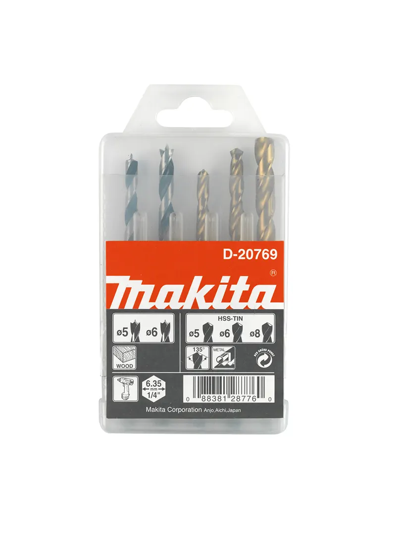 BROCAS HSS PUNTA HEXAGONAL 14 PARA METAL Y MADERA 5 PIEZAS D-20769 MAKITA BROCAS HSS PUNTA HEXAGONAL 14 PARA METAL Y MADERA 5 PIEZAS D-20769 MAKITA