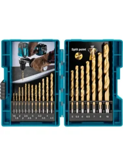 BROCAS HSS TITANIO 116 a 12 JUEGO 18 PIEZAS D-70471 MAKITA