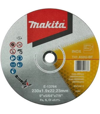 DISCO ABRASIVO DE CORTE INOX TIPO 1 9 X 2mm E-13764 MAKITA