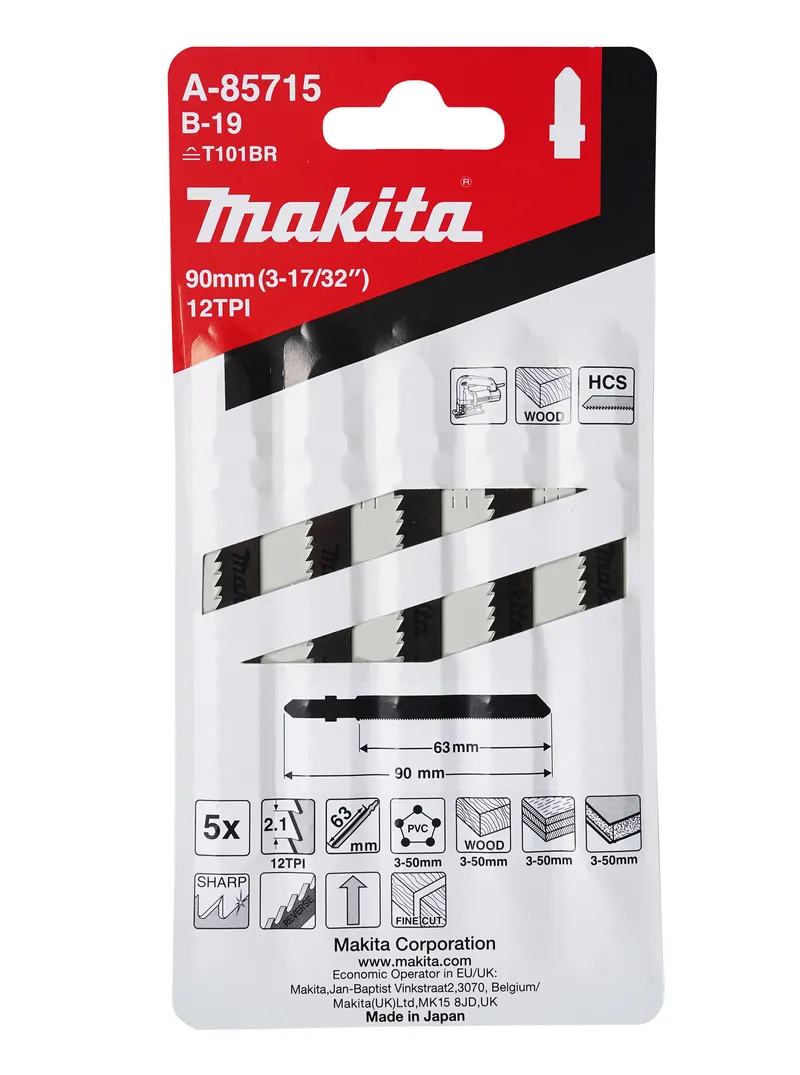 SET DE SIERRAS PARA CALADORA 90mm 5 PIEZAS A-85715 MAKITA SET DE SIERRAS PARA CALADORA 90mm 5 PIEZAS A-85715 MAKITA