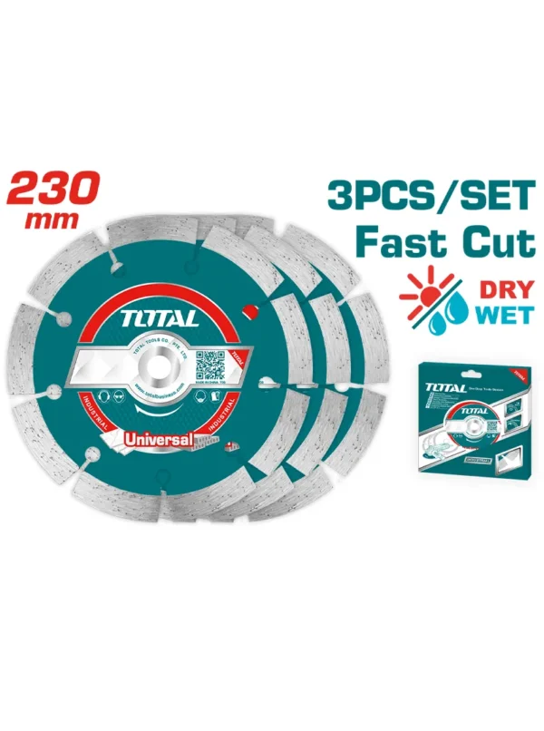DISCO DIAMANTADO SEGMENTADO MULTIROPOSITO 9" TAC2112303 TOTAL TOOLS