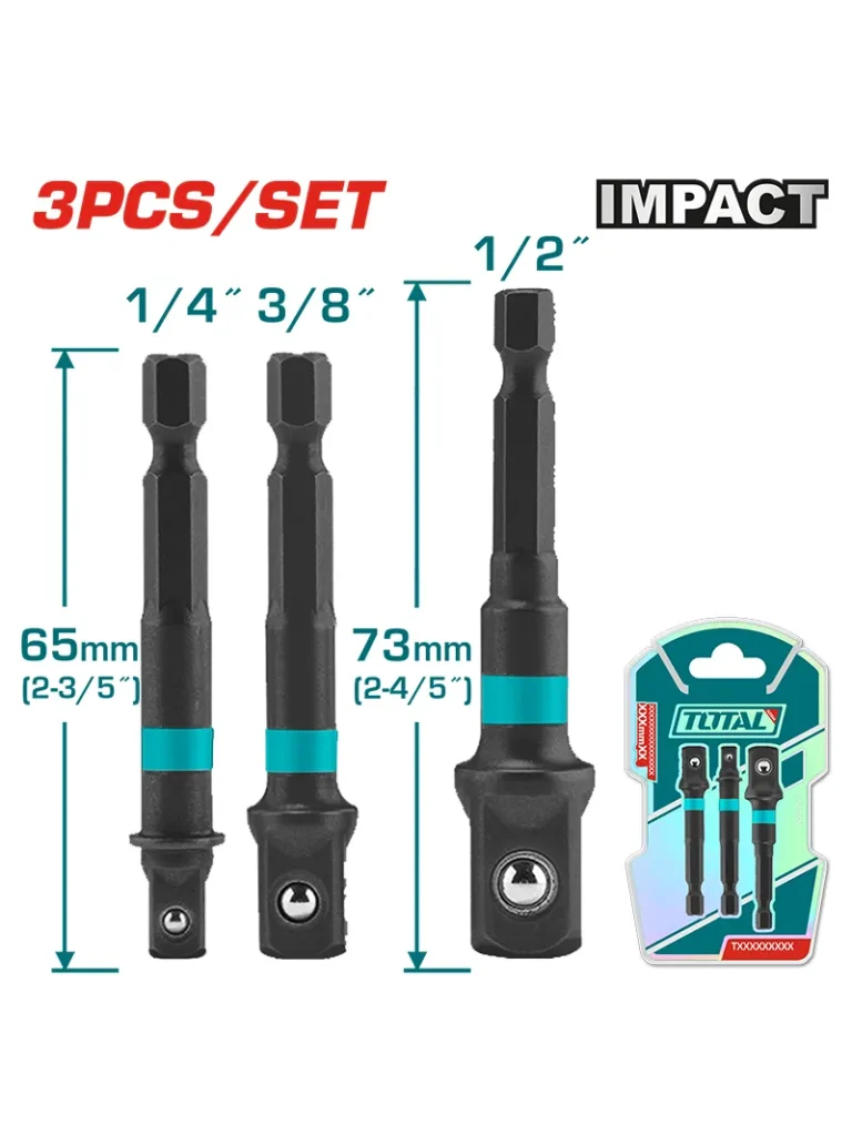 KIT ADAPTADORES PARA COPAS 1/4" 3/8" Y 1/2" TAC273651 TOTAL
