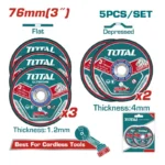 JUEGO DE DISCOS ABRASIVOS DE 3" TAC303768 TOTAL TOOLS
