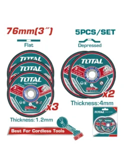 JUEGO DE DISCOS ABRASIVOS DE 3" TAC303768 TOTAL TOOLS