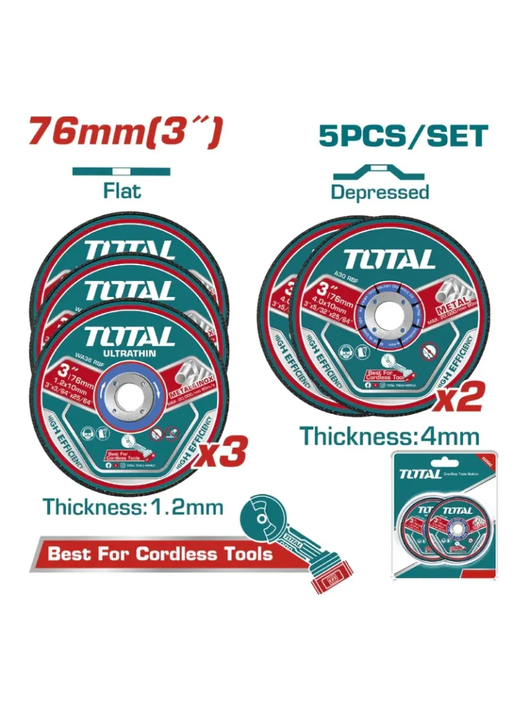 JUEGO DE DISCOS ABRASIVOS DE 3" TAC303768 TOTAL TOOLS