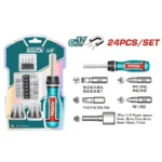 JUEGO DE DESTORNILLADOR Y PUNTAS 24 PIEZAS TACSD30246 TOTAL TOOLS