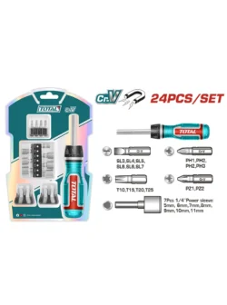 JUEGO DE DESTORNILLADOR Y PUNTAS 24 PIEZAS TACSD30246 TOTAL TOOLS