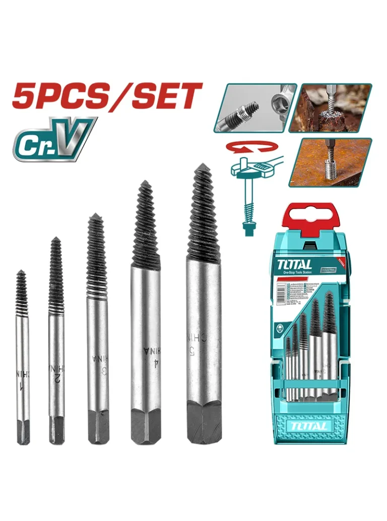 JUEGO DE 5 EXTRACTORES PARA TORNILLOS TACSE0056 TOTAL TOOLS