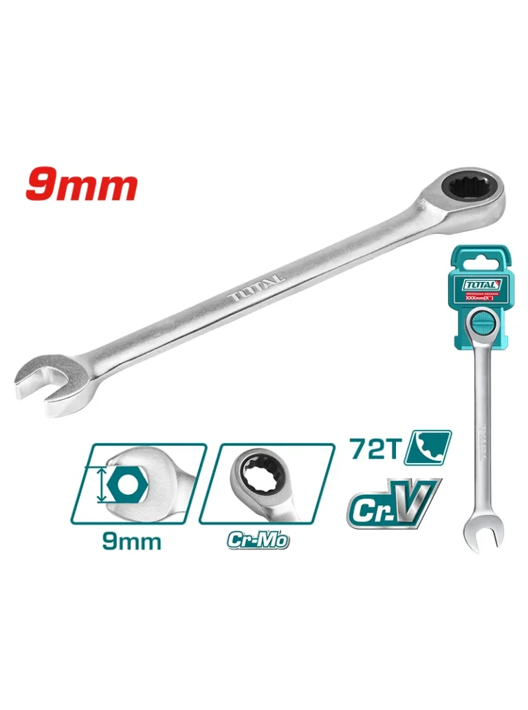 LLAVE COMBINADA TIPO RACHET DE 9mm TCSPAR091 TOTAL TOOLS