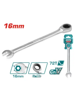 LLAVE COMBINADA TIPO RACHET DE 16mm TCSPAR161 TOTAL TOOLS