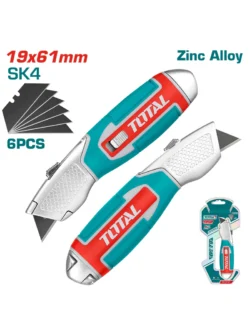 NAVAJA BISTURÍ RETRACTIL CON 6 CUCHILLAS TG5126101 TOTAL TOOLS