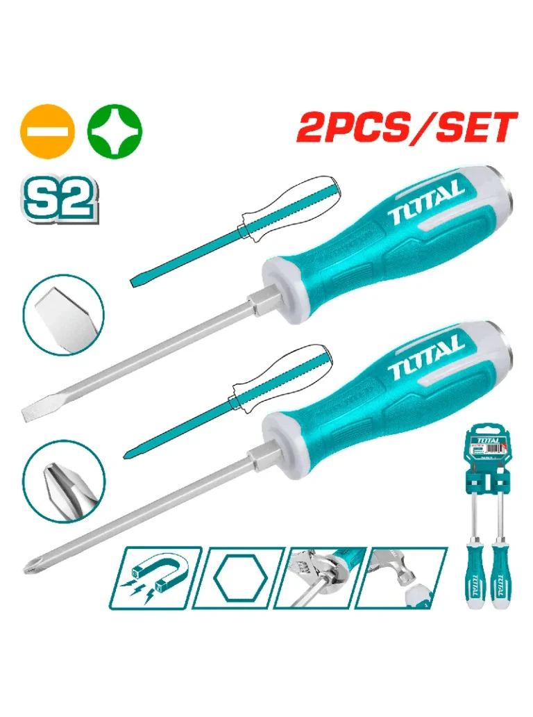 JUEGO DESTORNILLADORES PALA Y ESTRELLA THGSS2206 TOTAL TOOLS