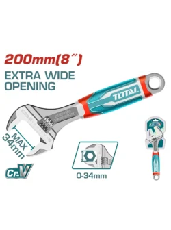 LLAVE EXPANSIVA PICOLORO INDUSTRIAL 8" THT101086 TOTAL TOOLS