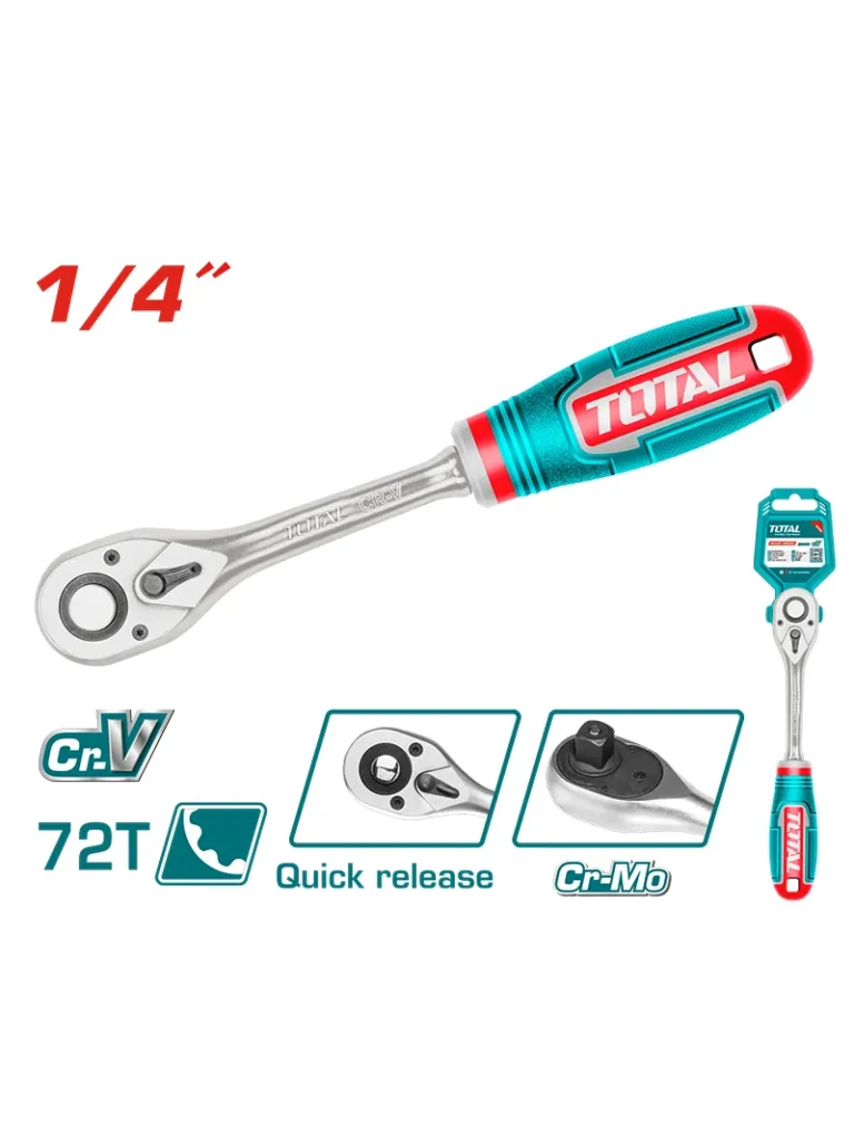 RACHET REVERSIBLE CUADRANTE DE 1/4" THT106146 TOTAL TOOLS