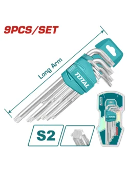 SET DE 9 LLAVES TORX EN L T10-T50 THT106392 TOTAL TOOLS