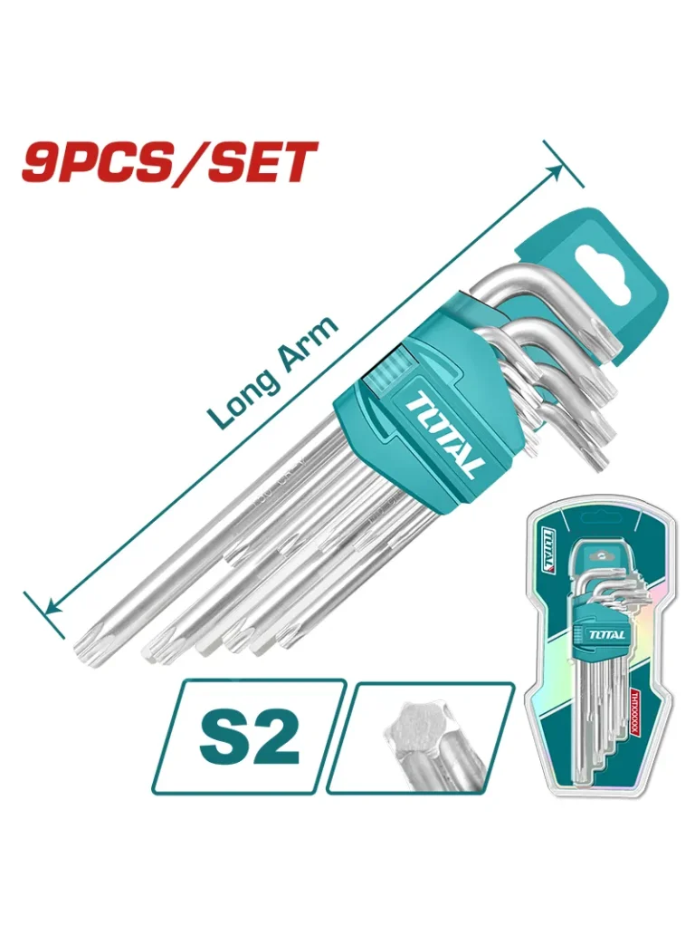 SET DE 9 LLAVES TORX EN L T10-T50 THT106392 TOTAL TOOLS