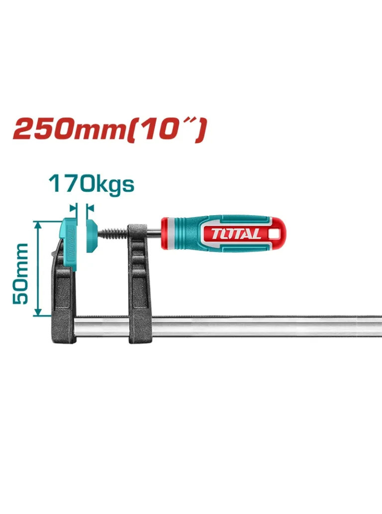 PRENSA RÁPIDA DE 10" X 50mm GRADUABLE THT1320503 TOTAL TOOLS