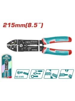 ALICATE PINZA PELACABLE CON PONCHADOR THT15851 TOTAL TOOLS