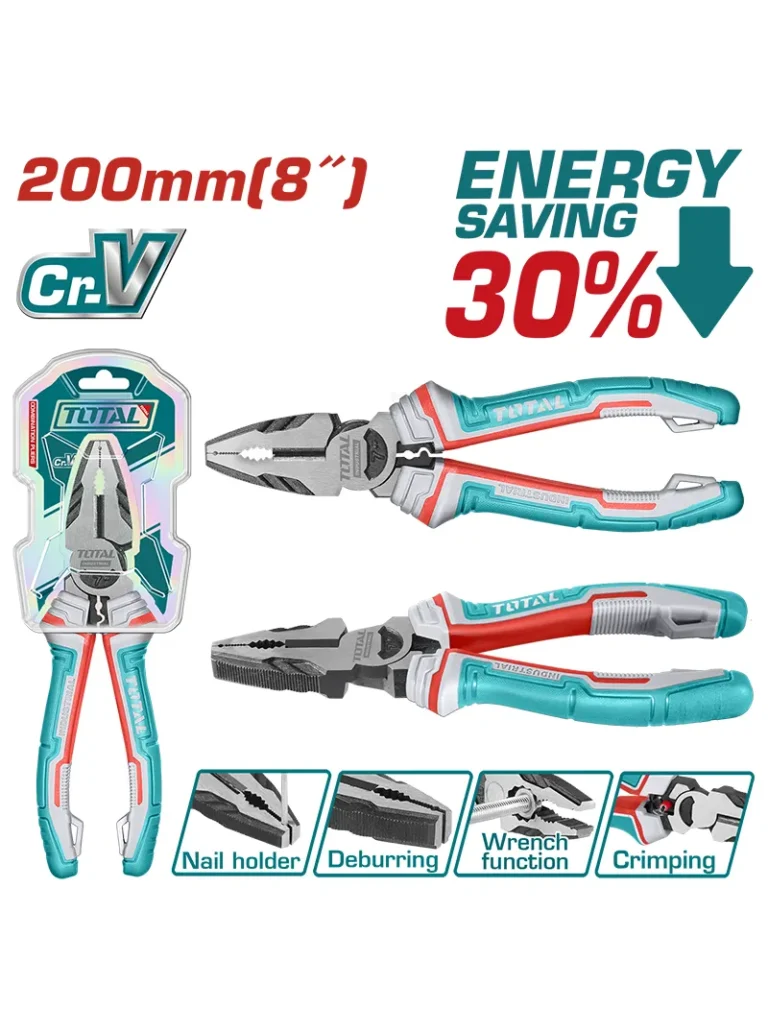 ALICATE ELECTRICISTA INDUSTRIAL 8" THT210806S TOTAL TOOLS