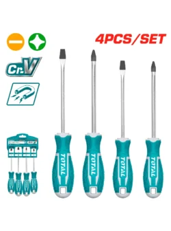 JUEGO DE 4 DESTORNILLADORES THT250604 TOTAL TOOLS