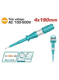 DESTORNILLADOR TESTER AC 4" 100-500V THT291908 TOTAL TOOLS