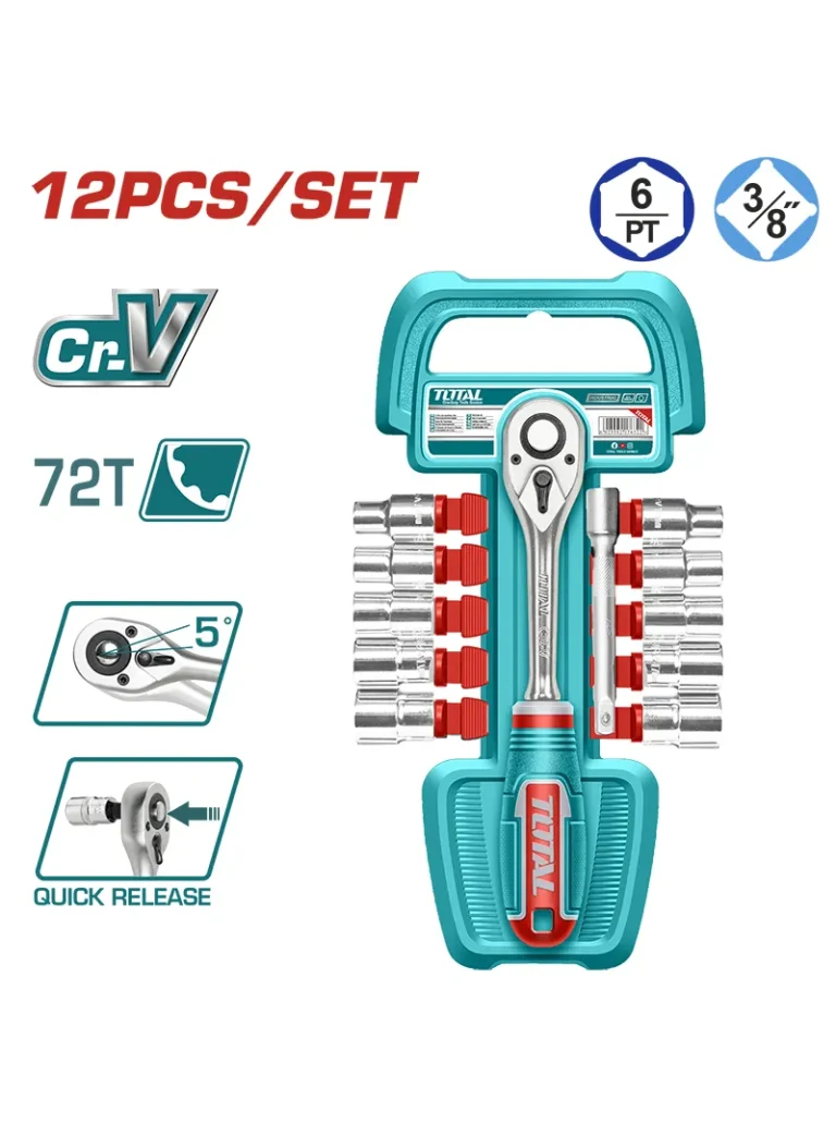 JUEGO DE LLAVES COPA DE 3/8" 8 A 19mm THT381121 TOTAL TOOLS